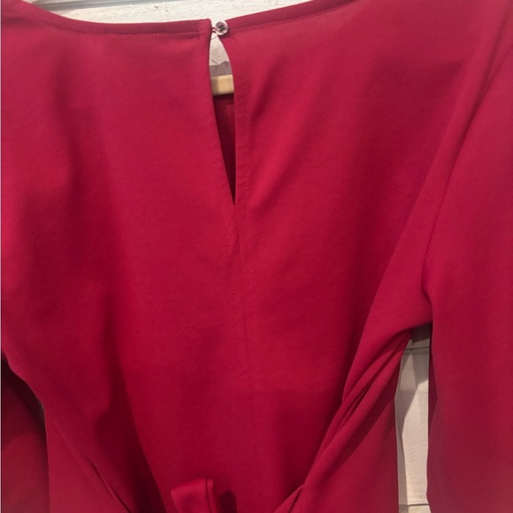 Ann Taylor Factory Dark Pink/Red with adjustable Tie Front /Back Blouse - Picture 7 of 14
